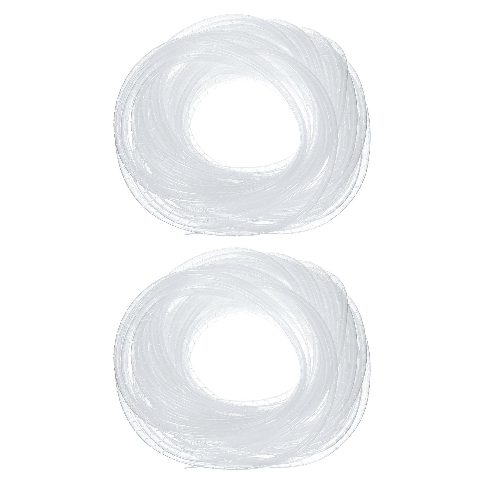 2pcs Spiral Cable Wrap, 46Ft - 1/4-Inch 14M- 6mm Spiral Wire Cord Cover, White