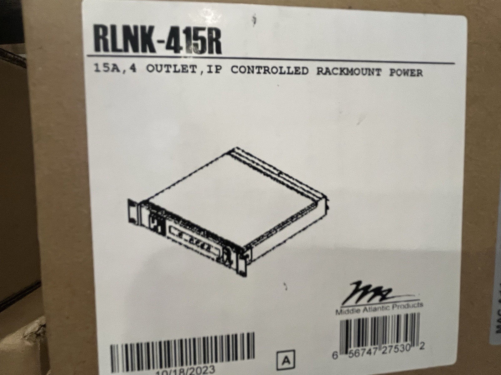 Middle Atlantic RLNK-415R 15A Rackmount Power PDU New-New Sealed