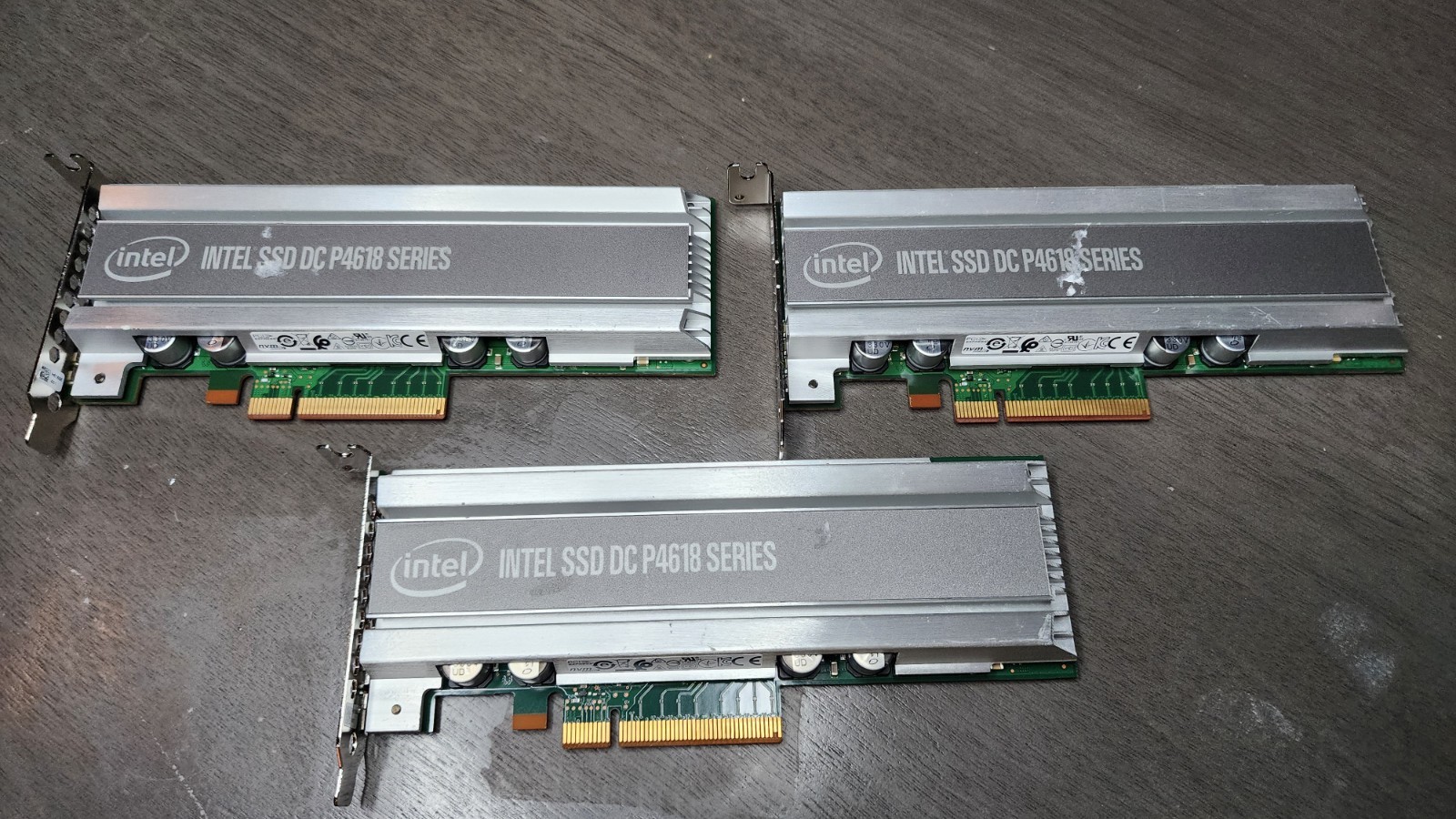 LOT of 5 Intel DC P4618 P4608 6.4TB PCIe NVMe AIC 98-100% Health