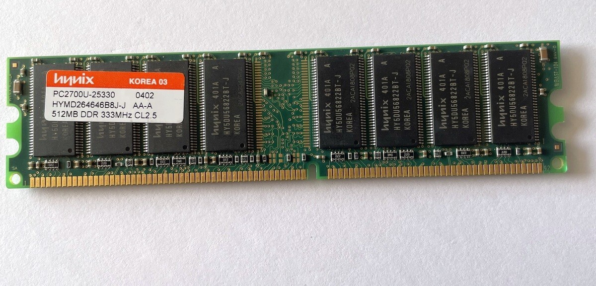 Hynix HYMD264646B8J-J DDR-333 512MB PC2700 184-Pin Ram Memory - Original OEM👀