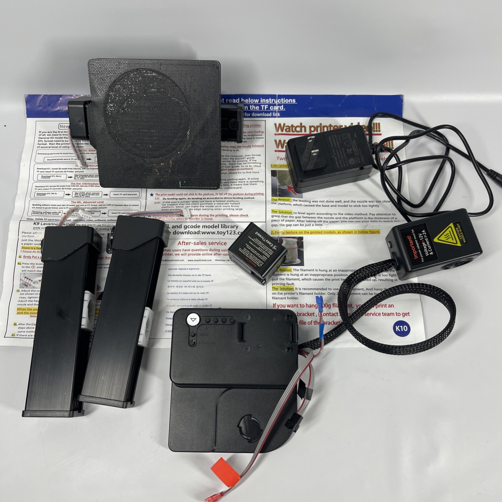 EasyThread K10 Mini 3D Printer Portable Desktop FDM Printing Untested-For parts