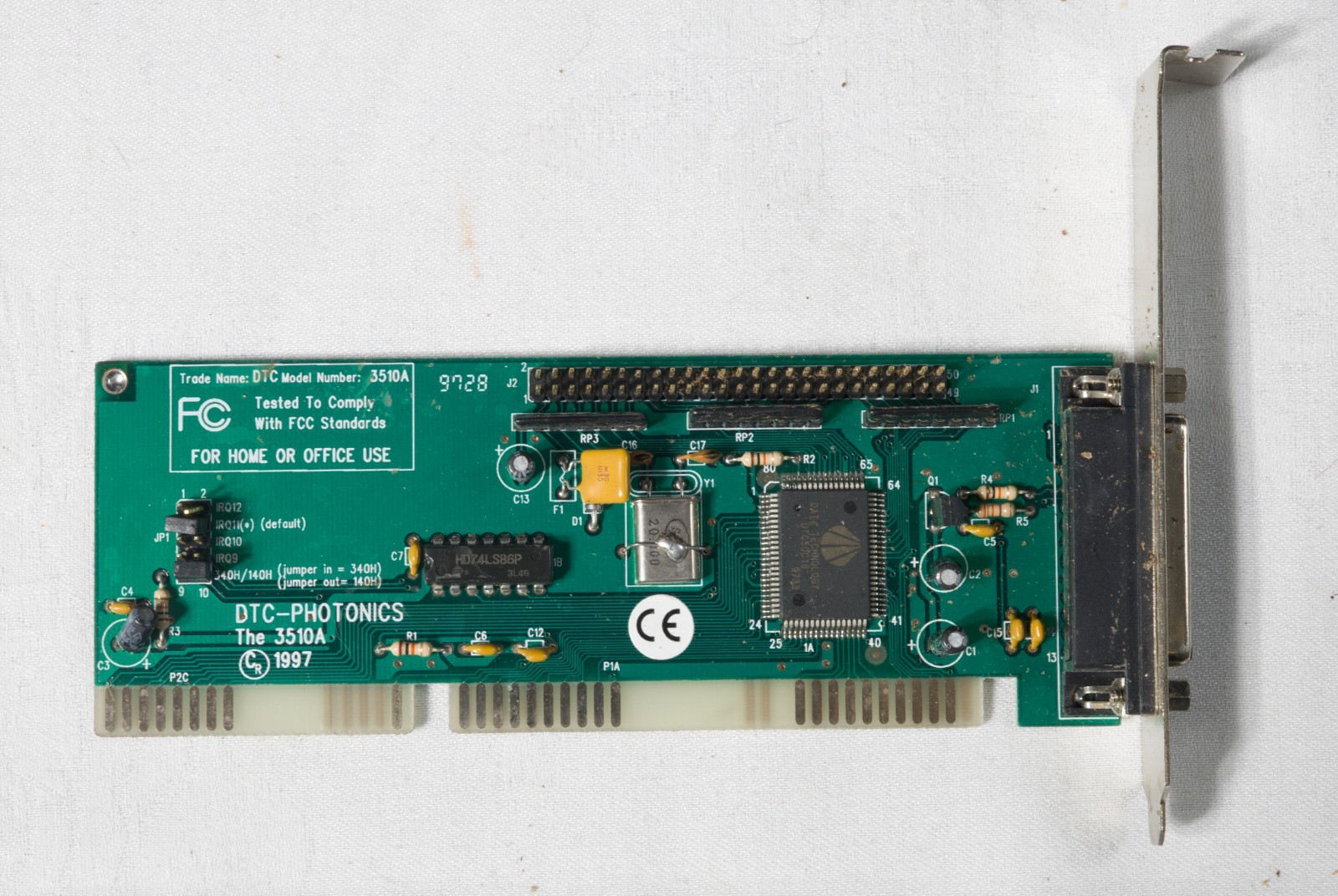 Vintage  DTC-Photonics The 3510A SCSI controller card 8 bit ISA ISAP59