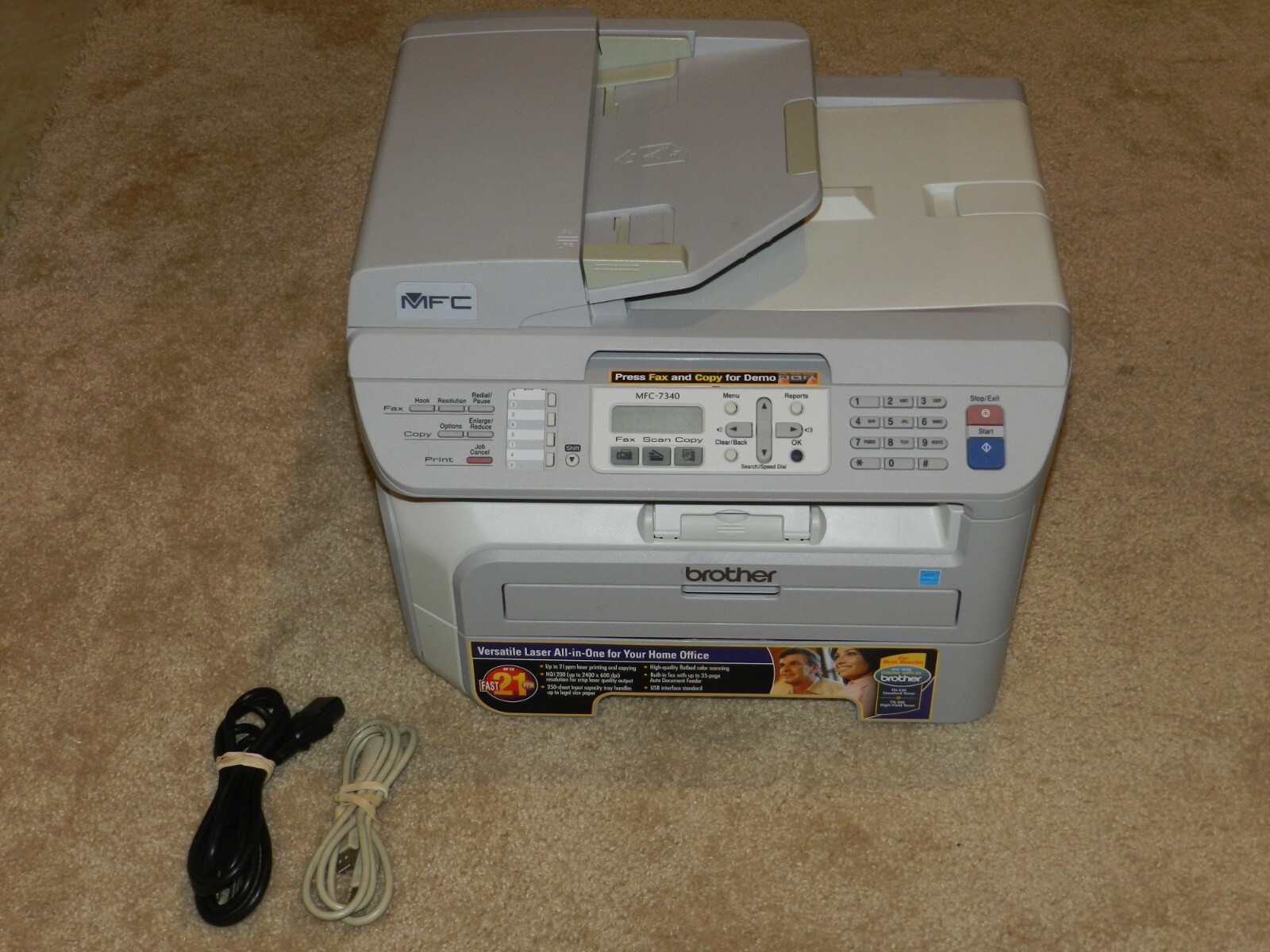 Brother MFC-7340 All-In-One FAX Laser Printer PAGE COUNT ONLY 1800 PAGES