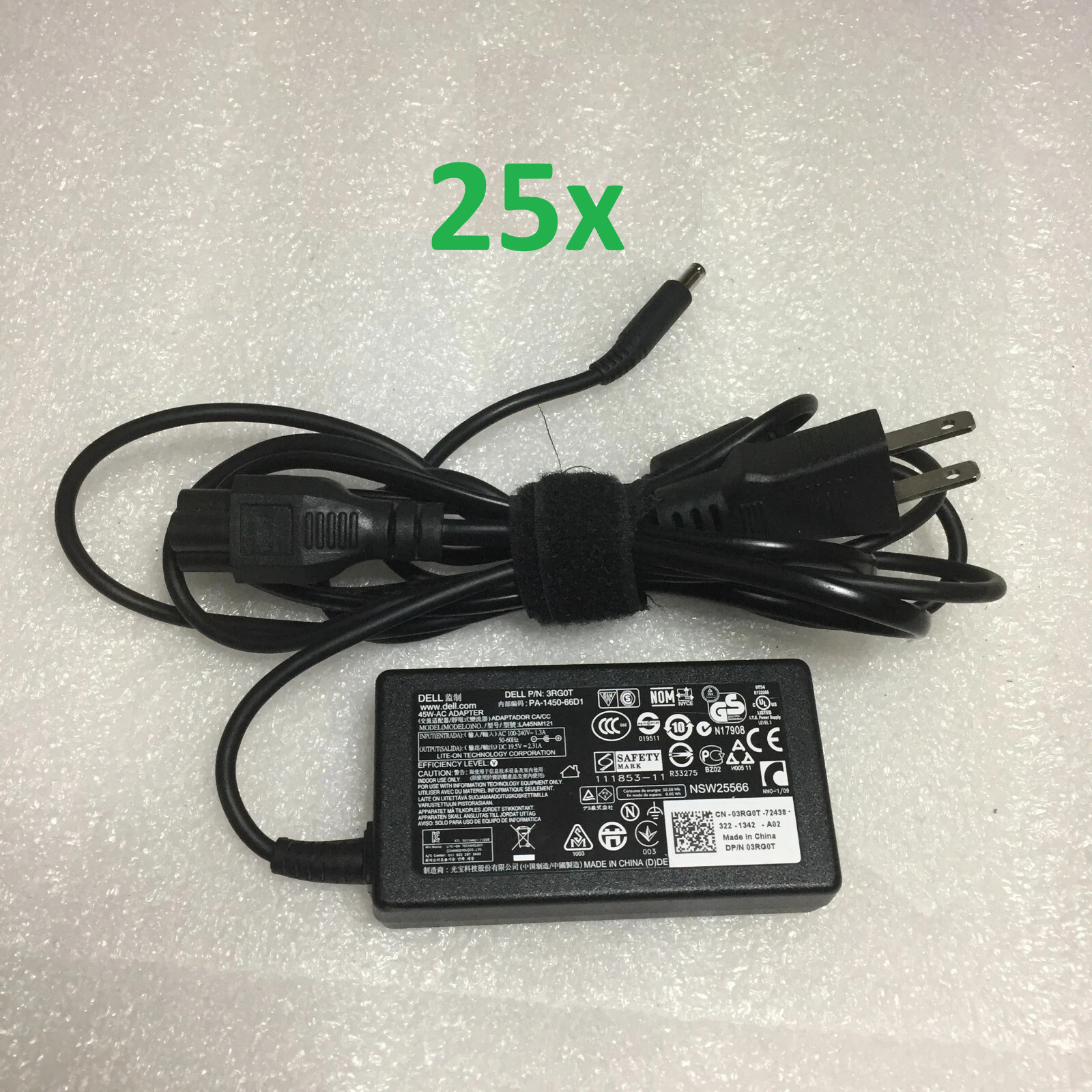 Lot of 25 Genuine Dell 45W AC Adapter Charger 4.0mm*3.0mm Small Tip