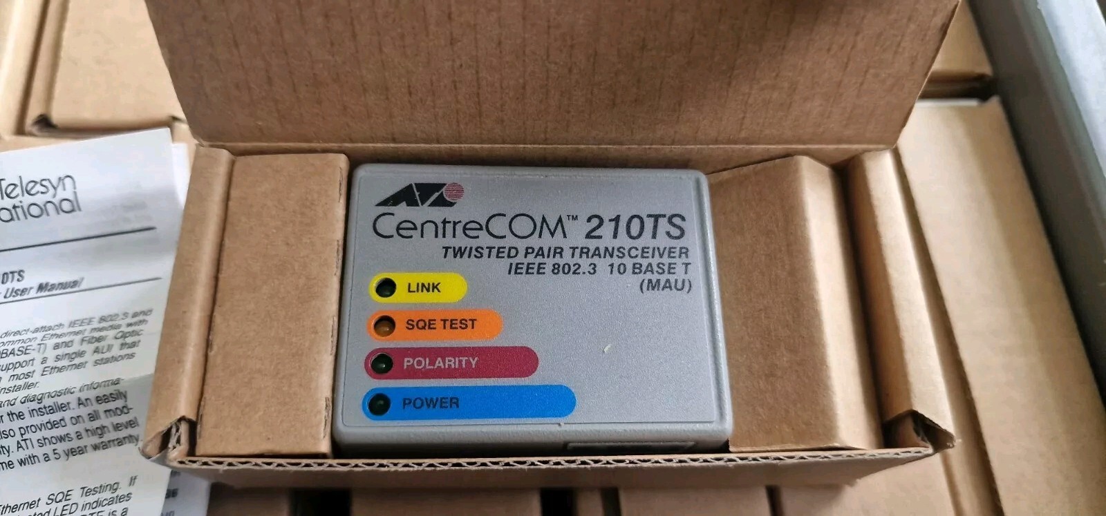 ALLIED TELESYN AT-210TS-05D CENTRECOM TWISTED PAIR TRANSCEIVER 990-01010-05