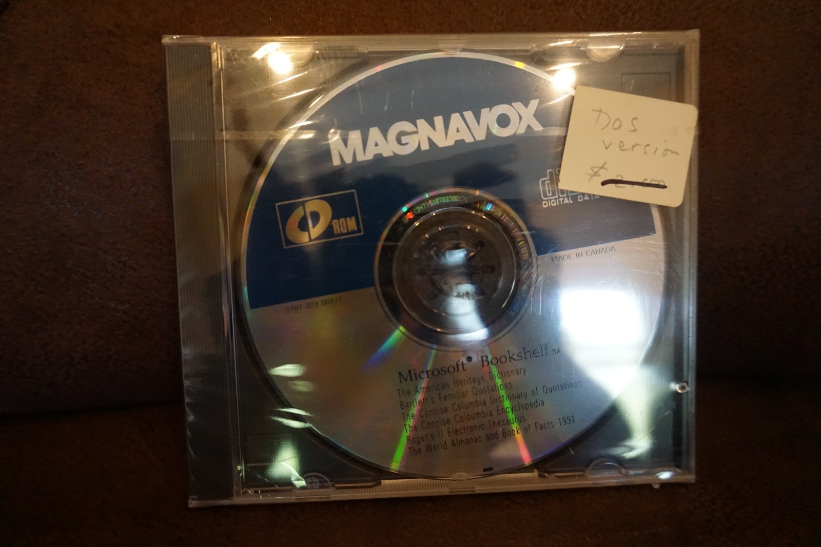 NEW MAGNAVOX MICROSOFT BOOKSHELF CD ROM DOS VERSION in Original Sealed Case 1991