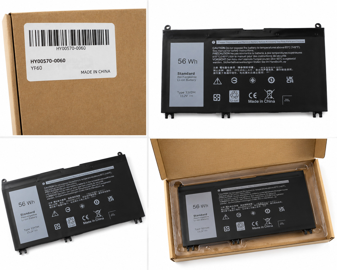 New MYIYAE 33YDH Laptop Battery 56Wh 15.2V Replacement for Dell XPS Precision