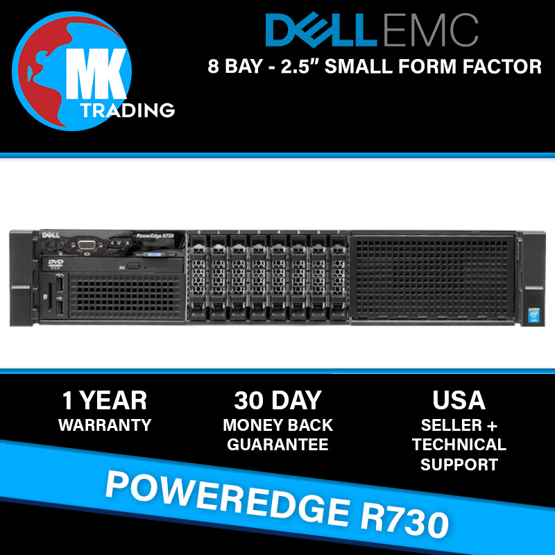 Dell PowerEdge R730 8B SFF 2U Server -V1- Choose CPUs/RAM/Drives - Wholesale