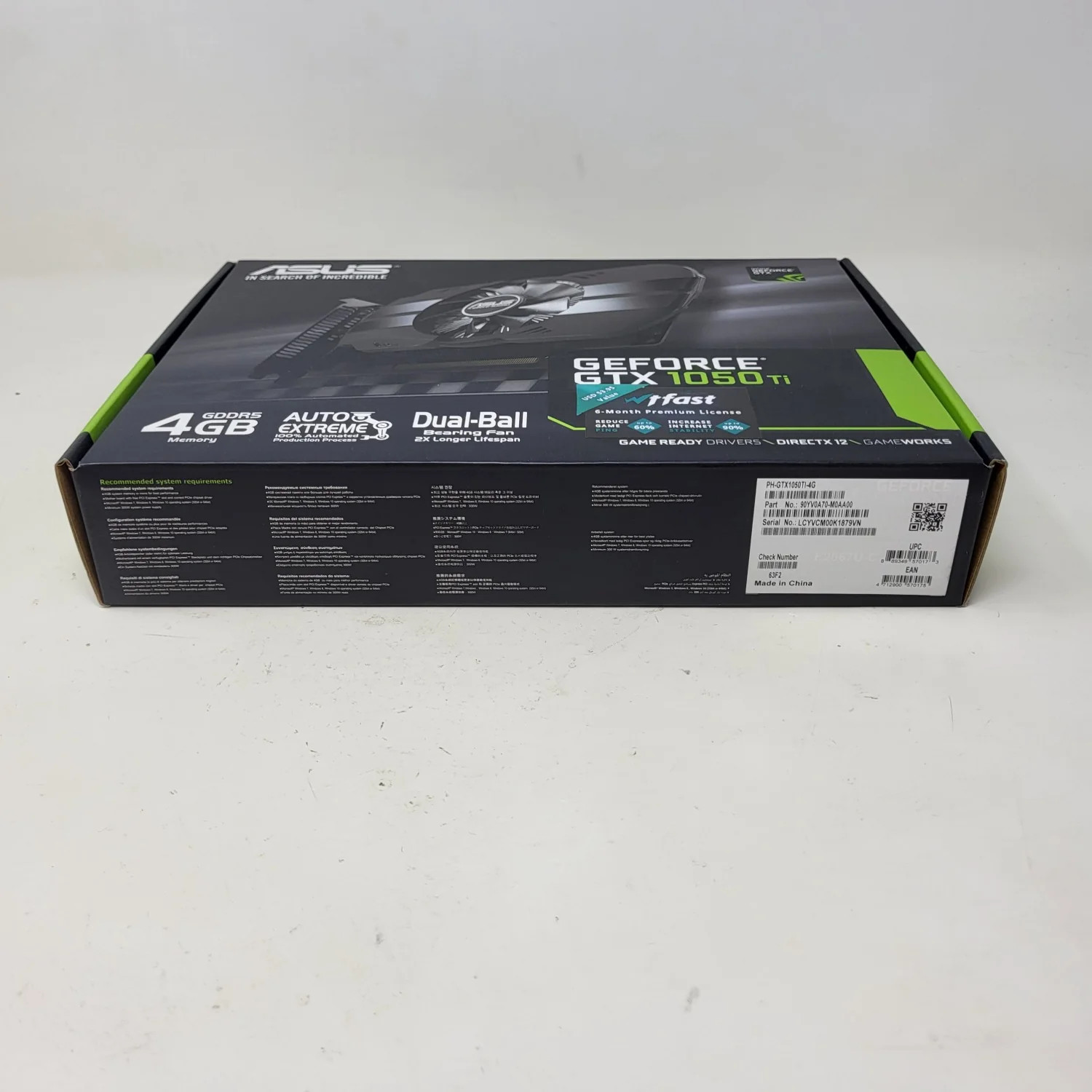 New Asus GeForce GTX 1050 Ti 4GB GDDR5 Graphics Card 