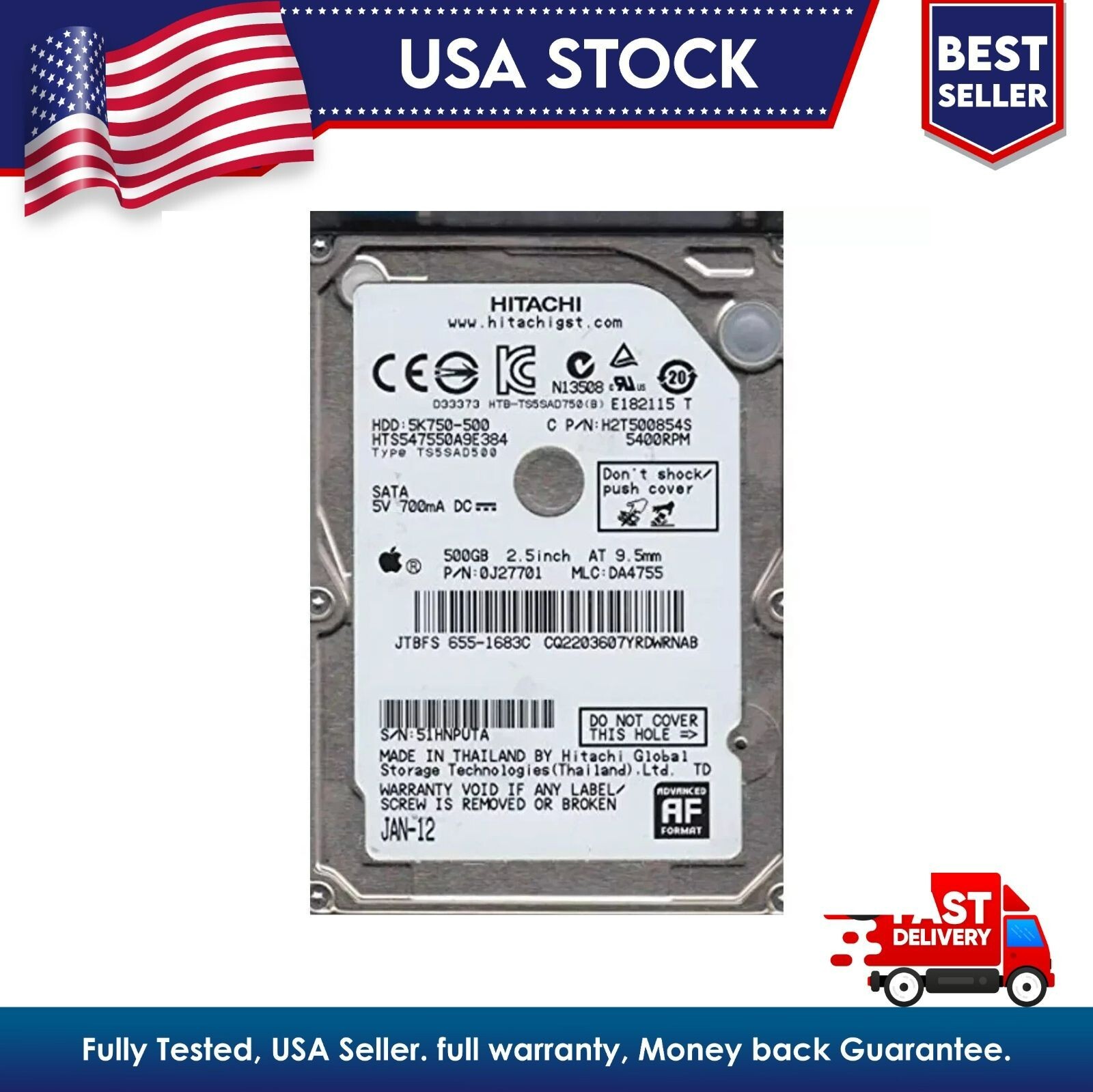 Toshiba MQ01ACF050 500GB 7200 RPM 2.5 7mm SATA Laptop Hard Drives Tested Good US