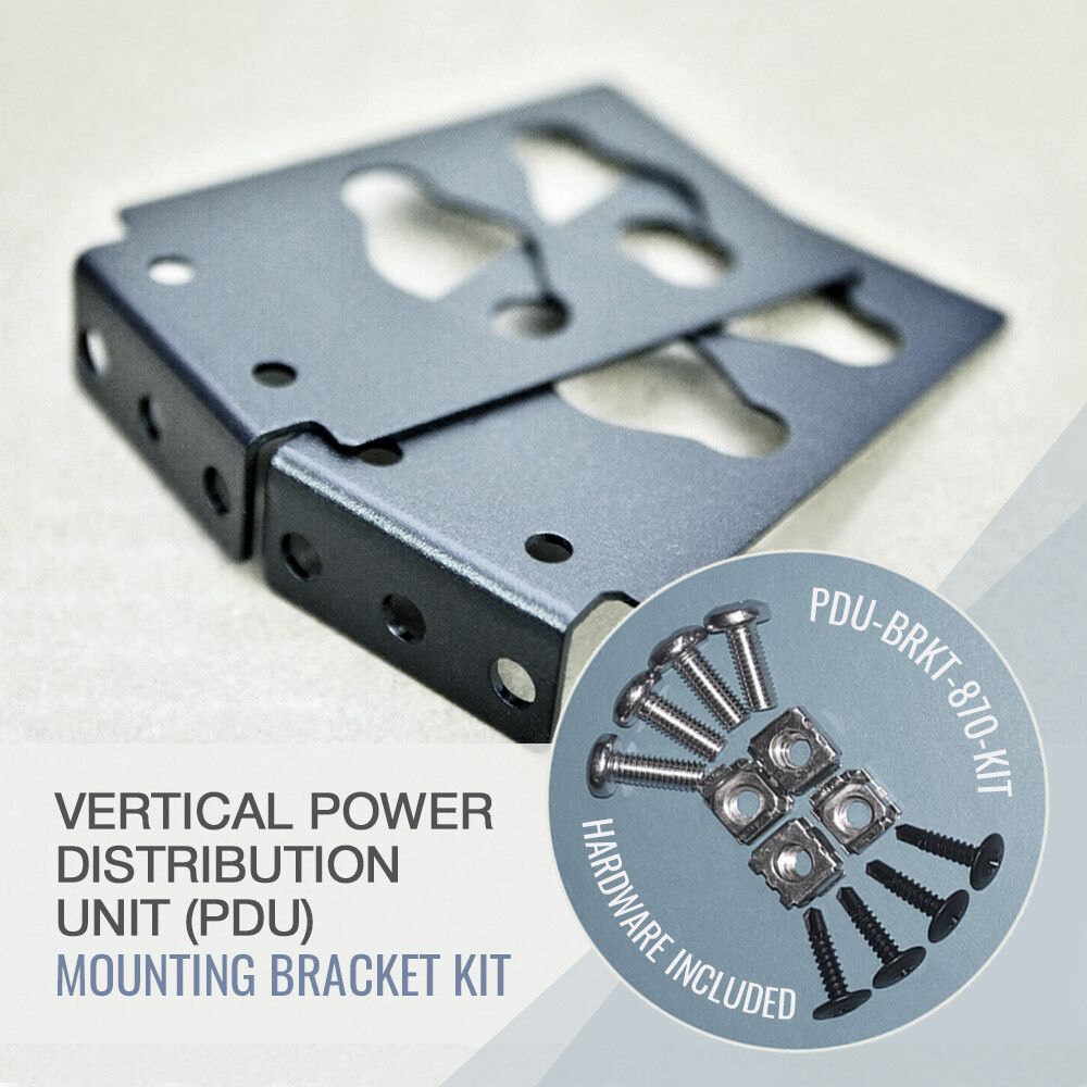 Vertical PDU Mounting (2) Brackets PDU-BRKT-870 (hardware+washers). Made in USA