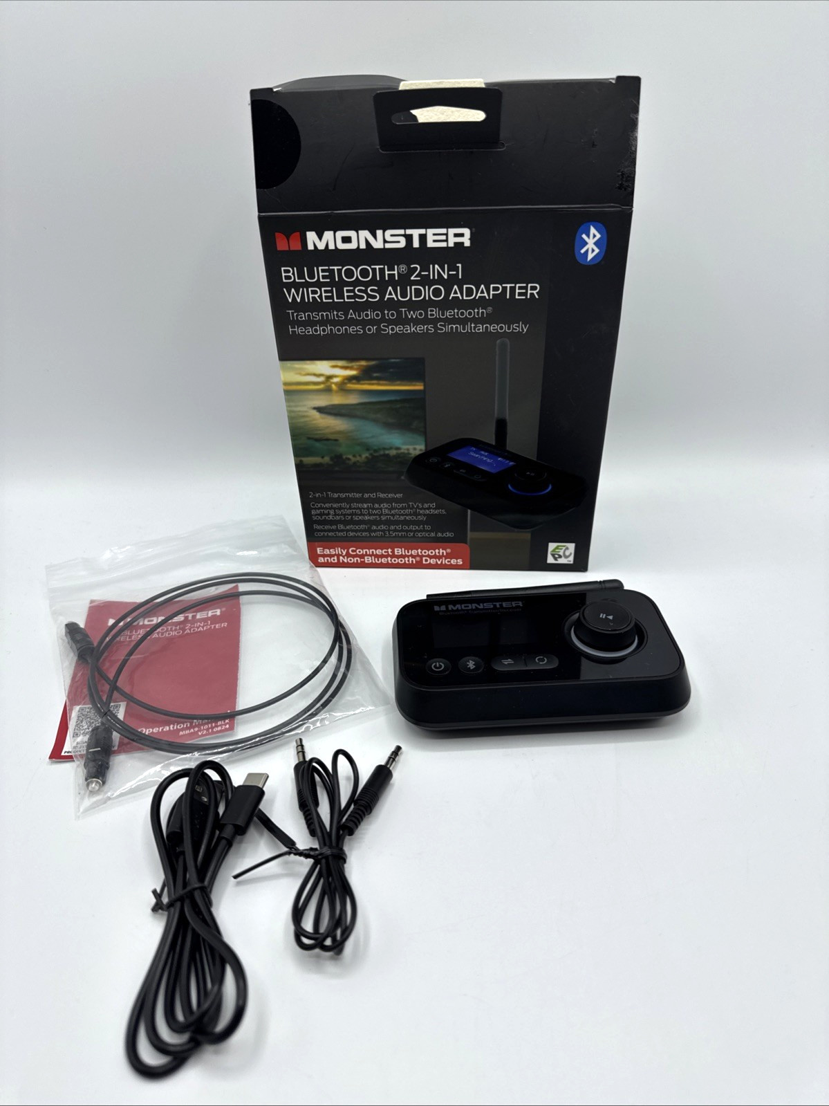 Monster Bluetooth Transmitter & Receiver, 2-in-1 Bluetooth Audio Adapter