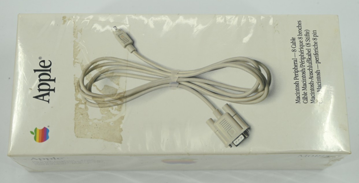 Vintage NOS Apple MAC 128k 512k ImageWriter II Printer Din-8 Serial Cable M0185