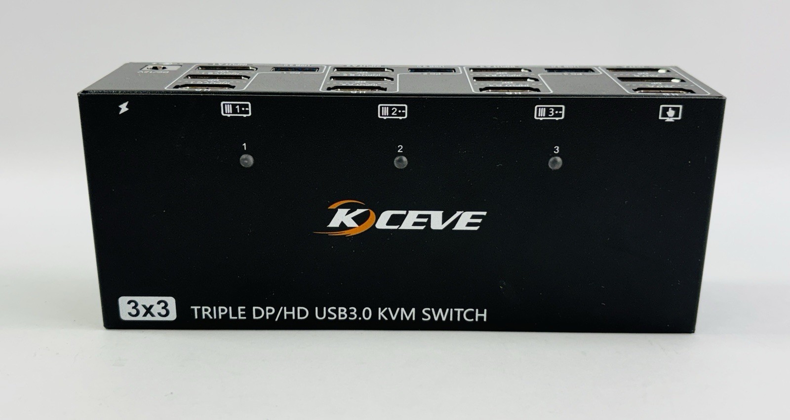 KCEVE 3x3 Triple Monitor KVM Switch 8K DisplayPort HDMI USB 3.0 KC-KVM303DH