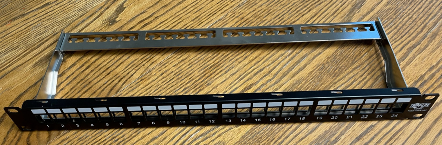 Tripp Lite N062-024-KJ-SH Blank Patch Panel 24Pt RJ45 USB HDMI N062024KJSH Used