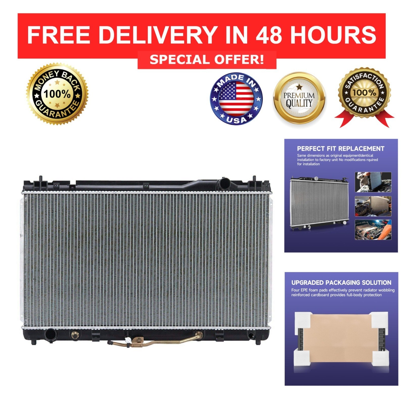 Radiator Replacement for Lexus ES300 ES330 Toyota Camry Solara UIU