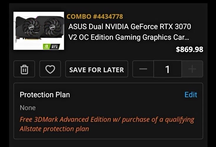 ASUS Dual NVIDIA GeForce RTX 3070 V2 OC Edition Graphics Card