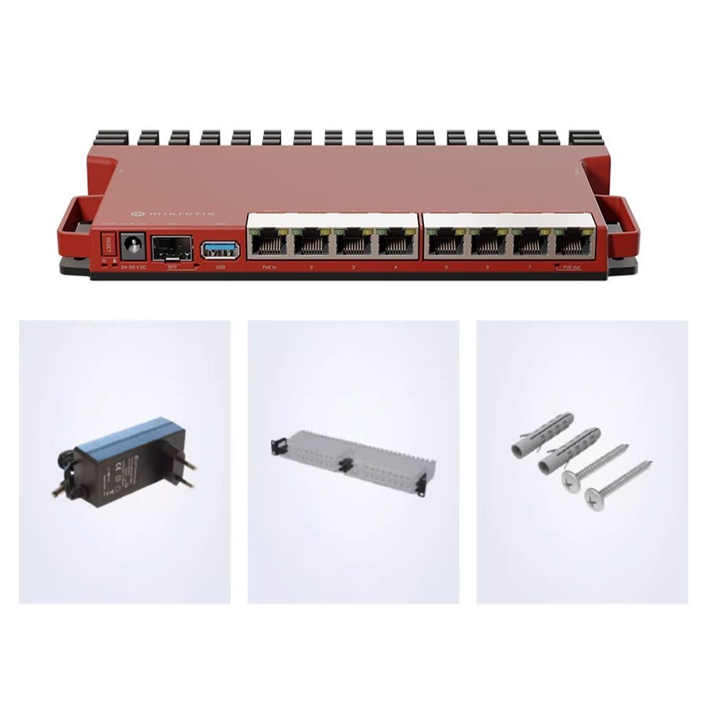 L009UiGS-RM 2.5G Router 512MB+128MB 2-Core Wired Router w/ 8pcs 1Gbps Ethernet