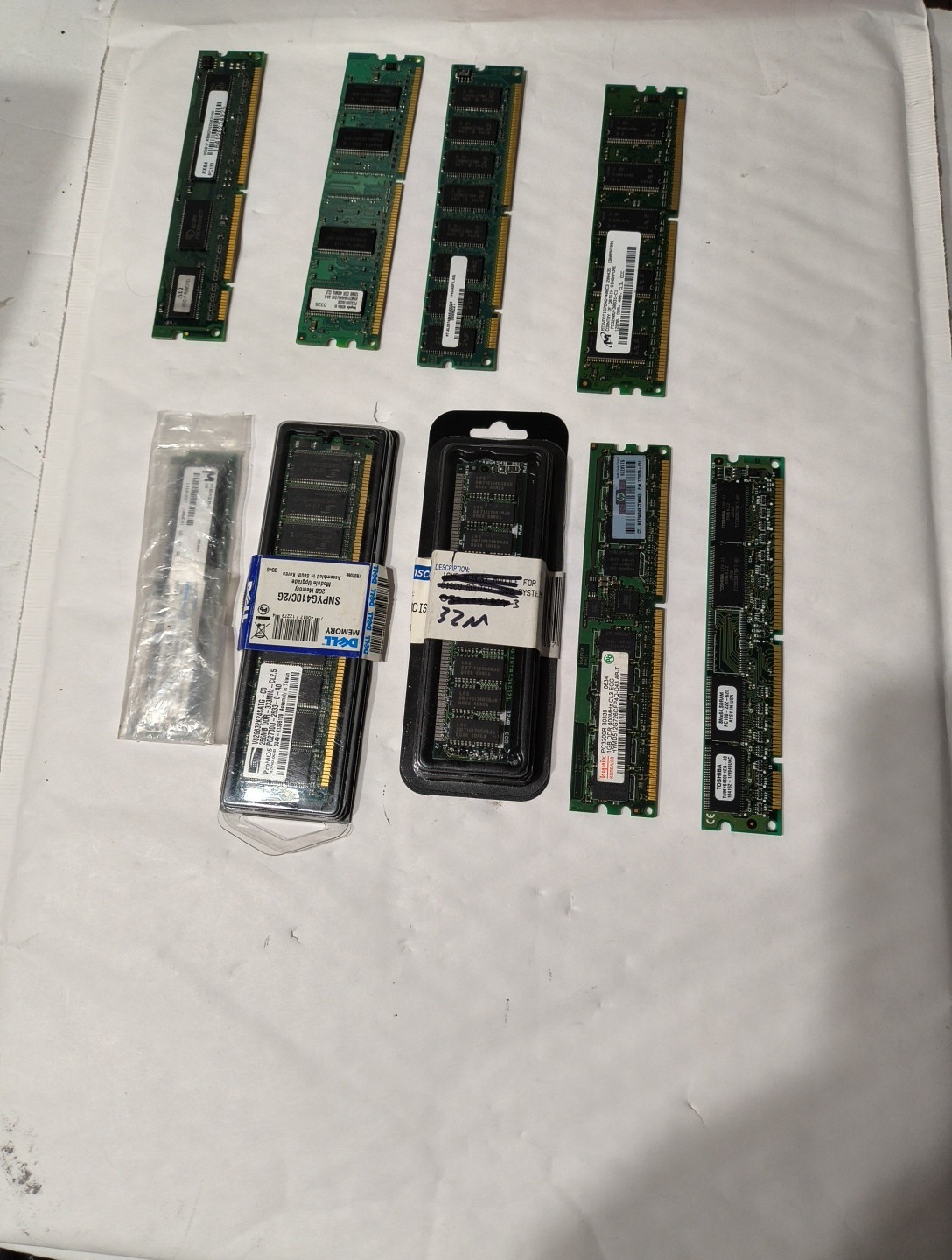 Lot of 9 Various Untested Computer Ram Sticks SDRAM/DDR Used