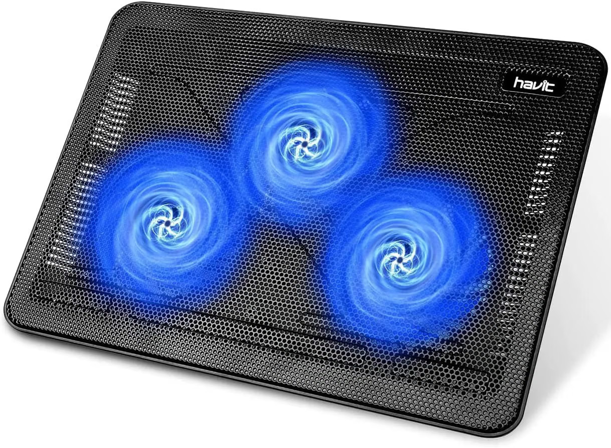 Havit HV-F2056 Laptop Cooling Pad for 15.6-17" w/ 3 Quiet USB Fans Black
