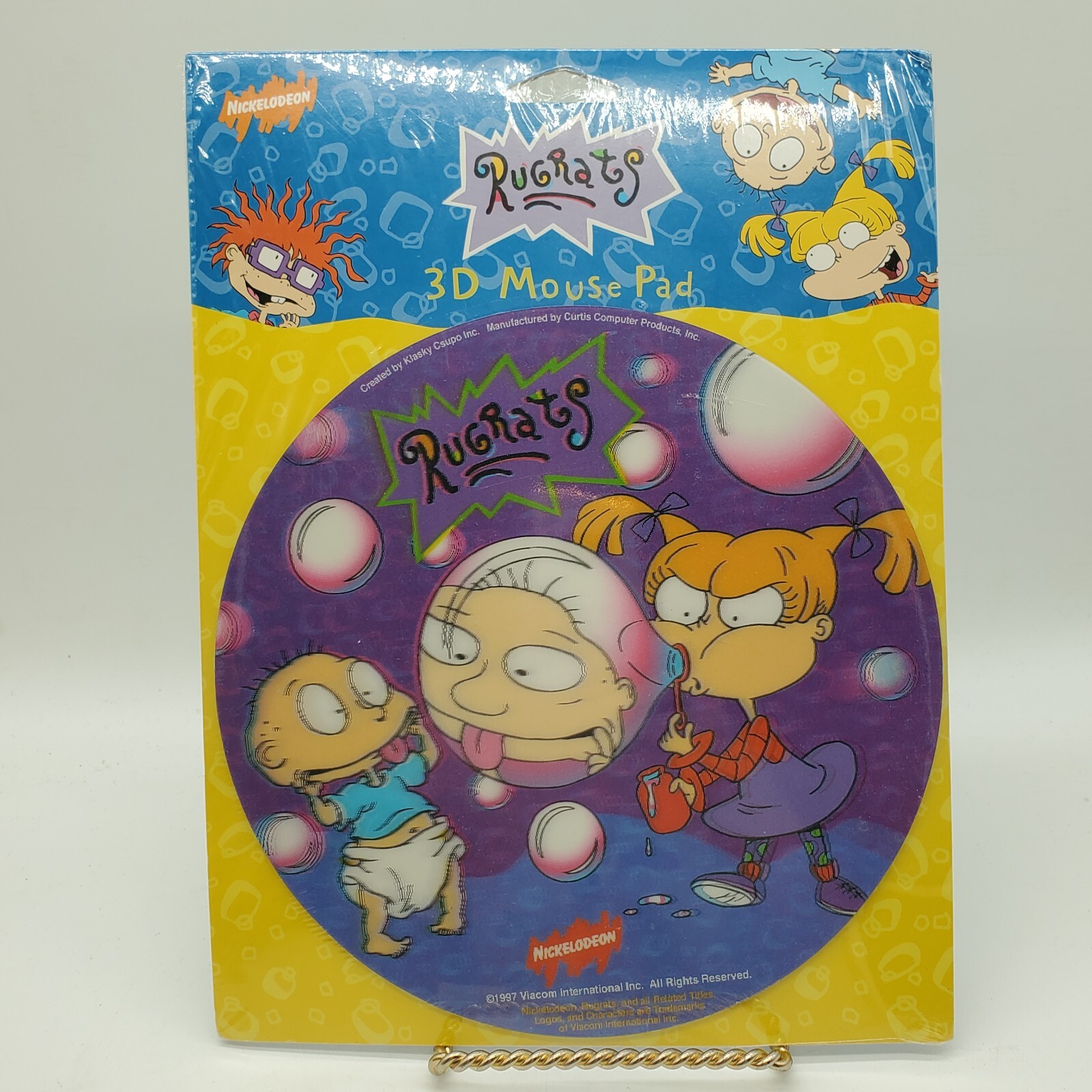 Vintage 1997 Rugrats 3D Lenticular Bubbles Computer Mouse Pad NIckelodeon NEW