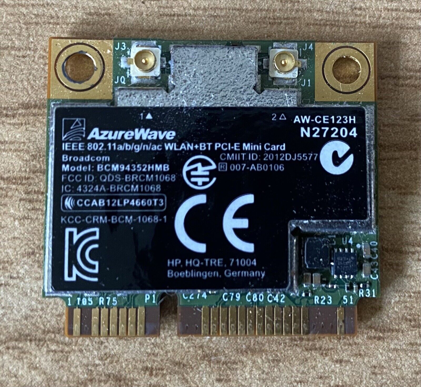 Azurewave AW-CE123H Broadcom BCM94352 802.11ac WiFi card+Bluetooth 4.0