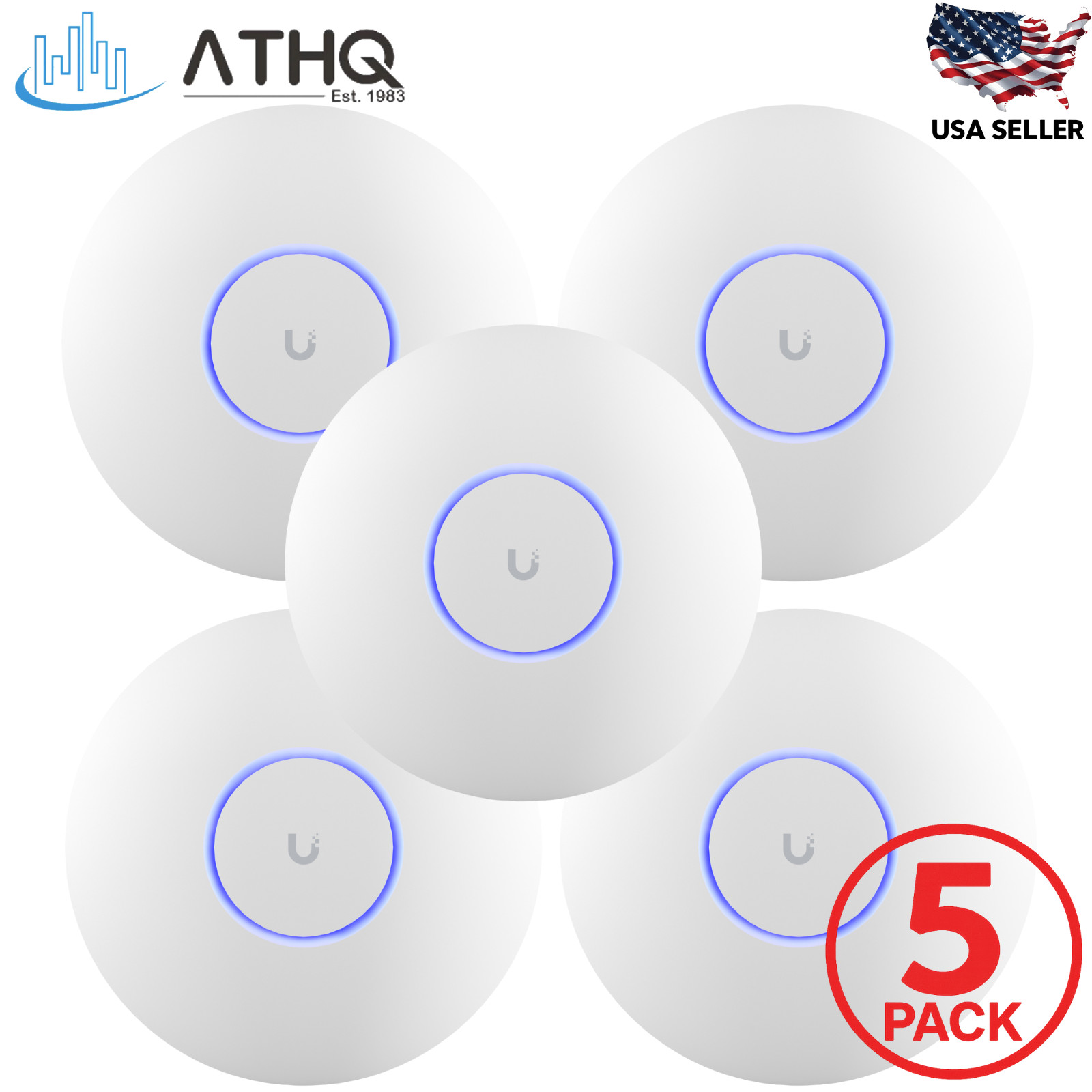 PACK OF 5 Ubiquiti UniFi U6+ Plus Wi‑Fi 6 PoE Gigabit Wireless Access Point NEW