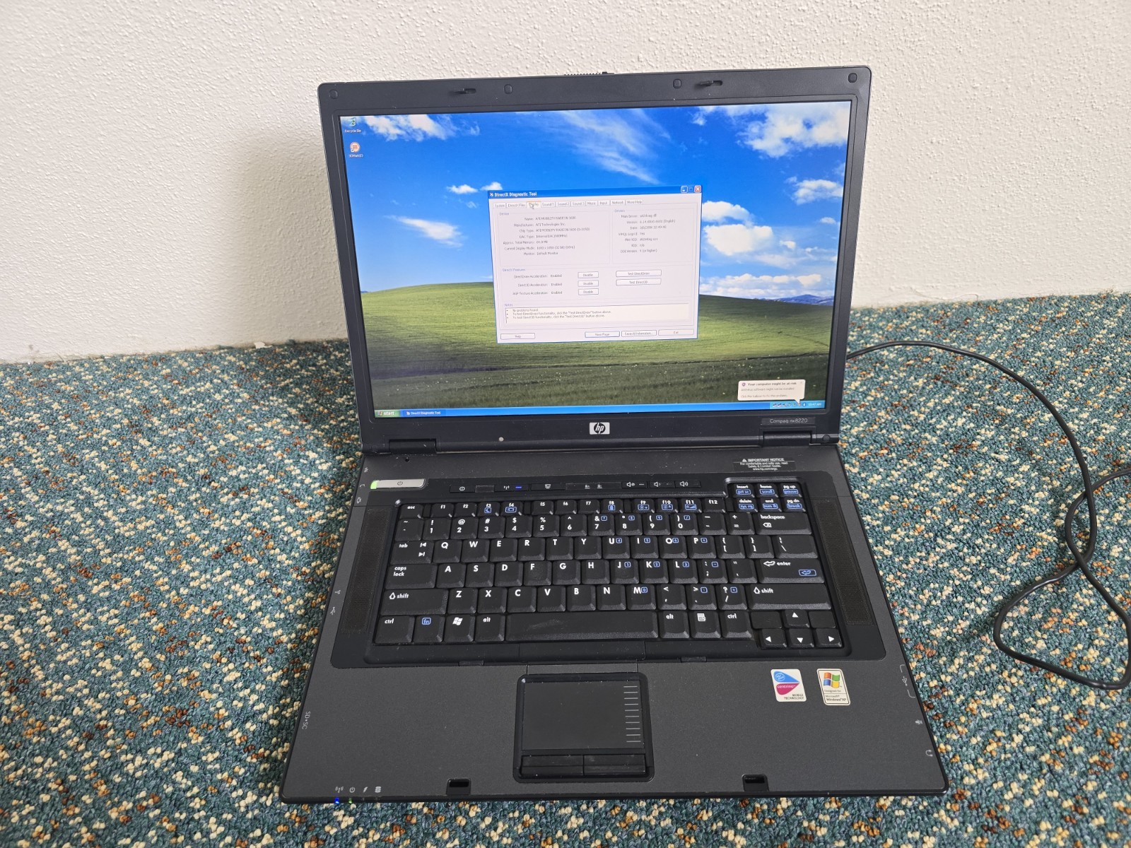HP Compaq nx8220 – Retro Windows XP Laptop – Upgraded & Fully Working