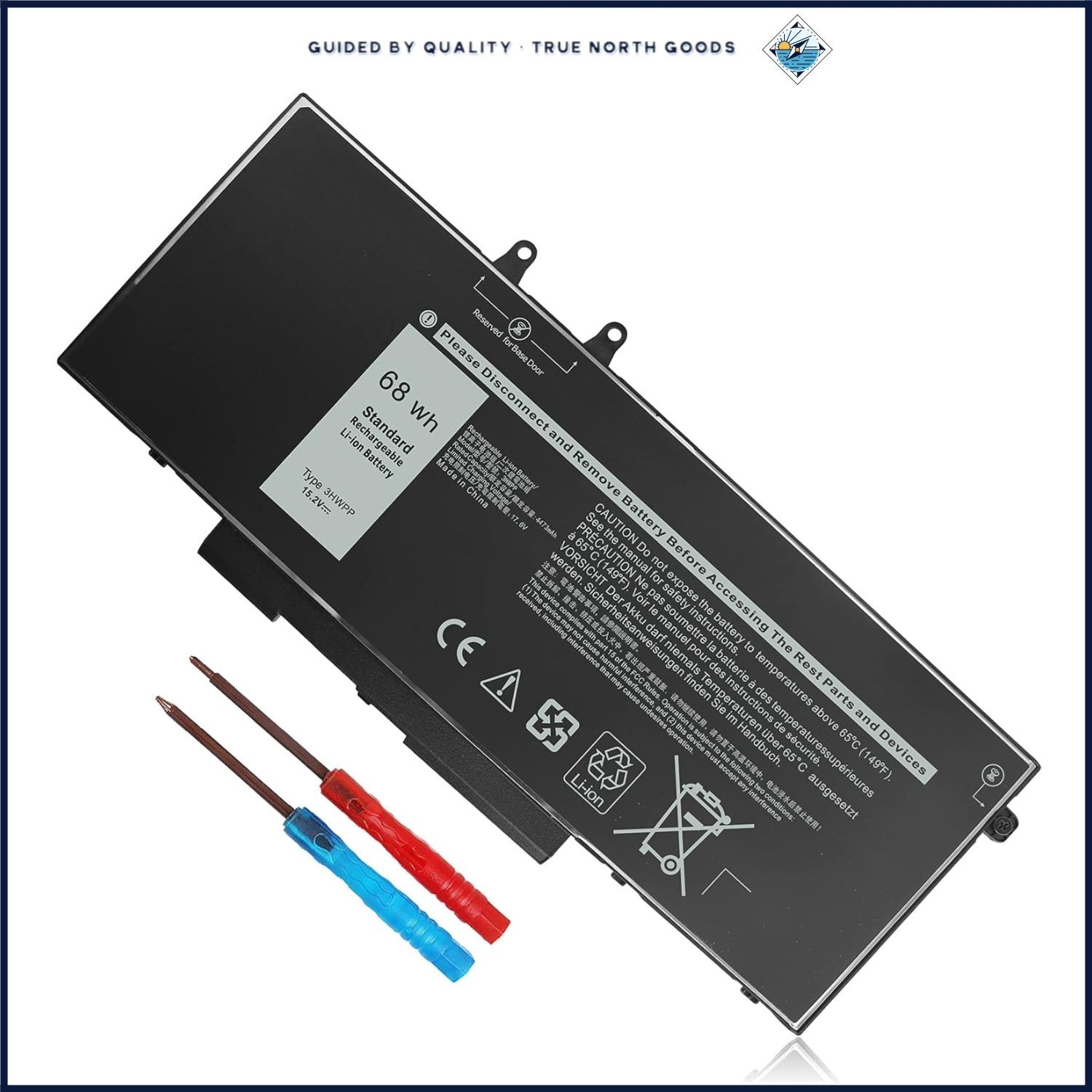 Lithium Ion Laptop Battery 68Wh, Compatible with Dell Latitude and Inspiron