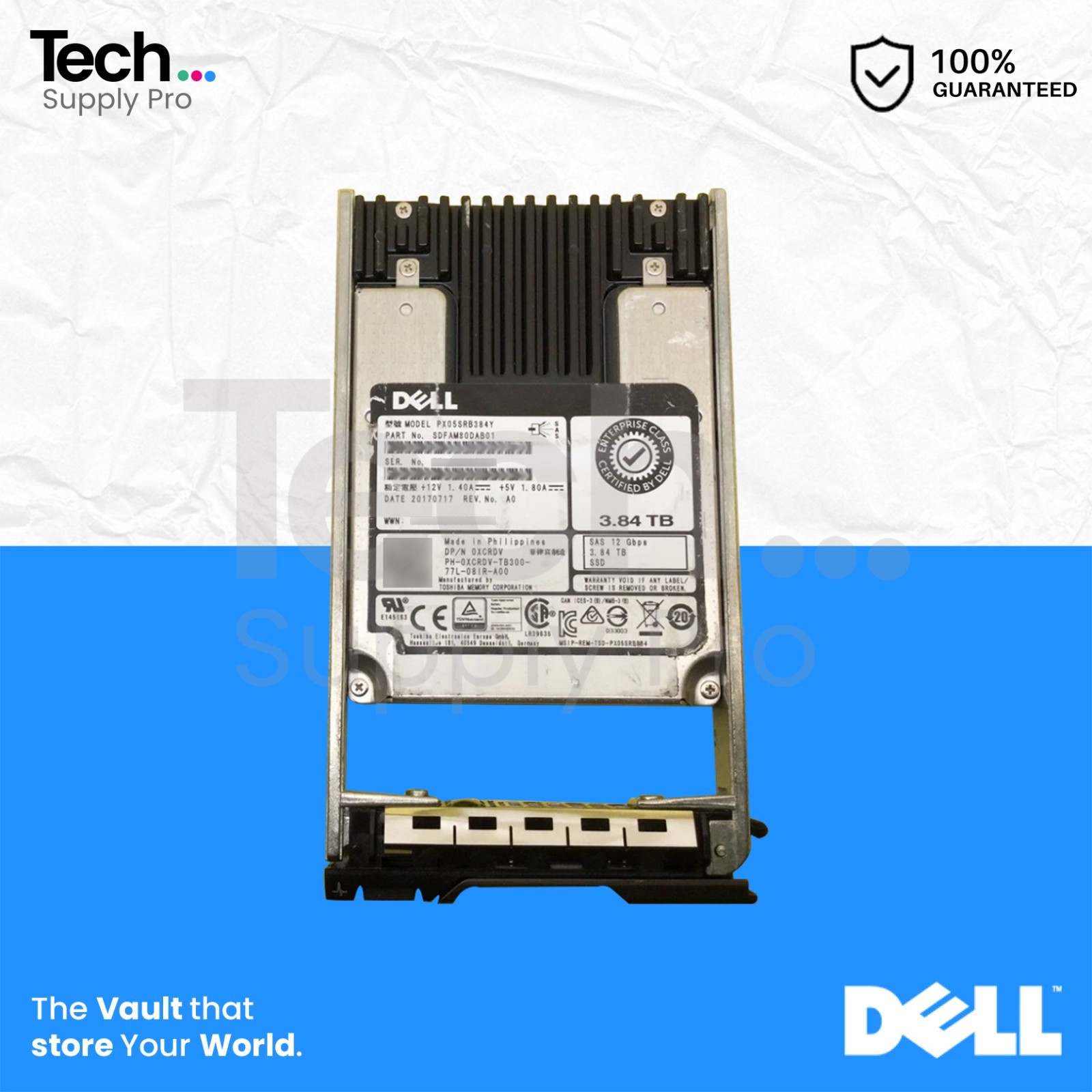 XCRDV Dell 3.84TB SAS MLC 12GB/s 2.5" Solid State Drive 0XCRDV
