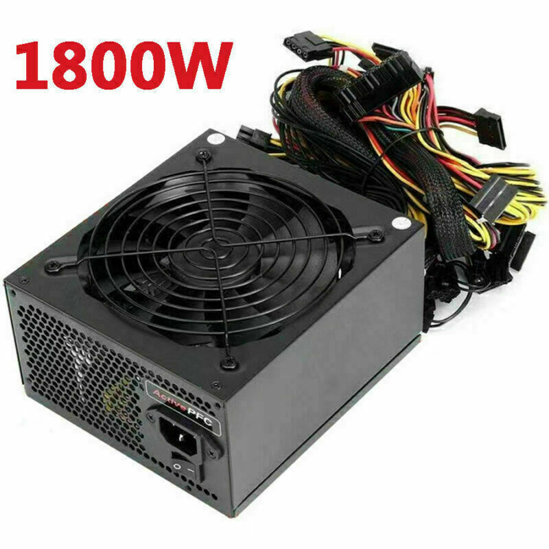1 x 1800W Modular Power Supply For Coin Mining Eight Graphic Cards 165x150x86mm