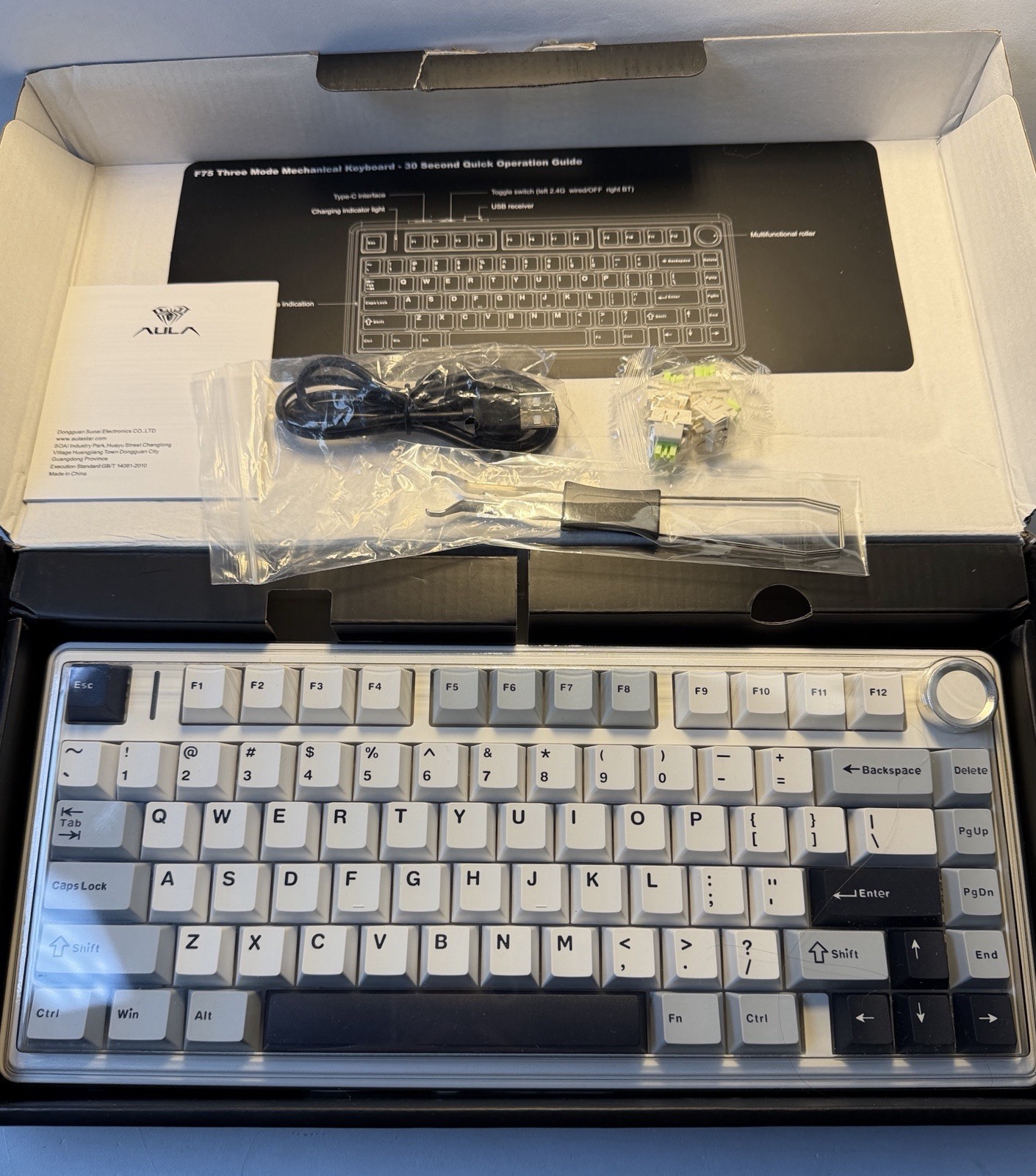 AULA F75 Wireless Mechanical Keyboard 75% Tri-Mode RGB Hot Swap Gaming (Color)