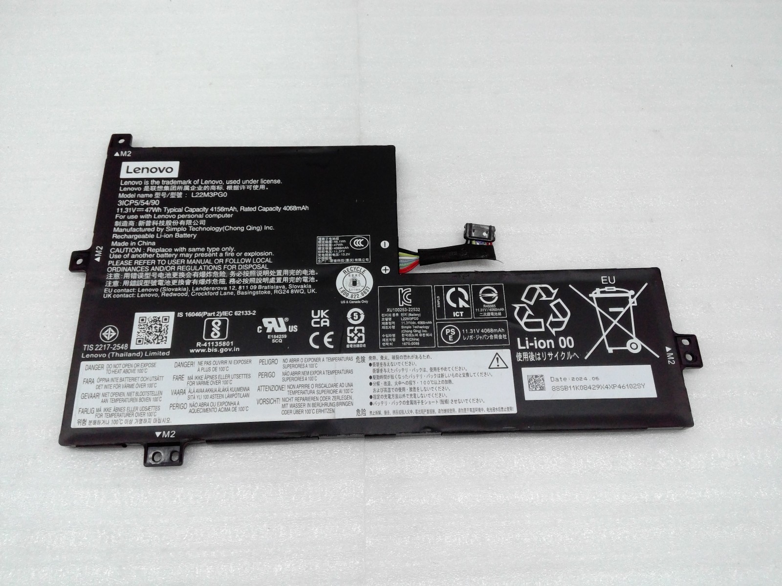 Genuine L22M3PG0 L22X3PG0 Battery for Lenovo IdeaPad Slim 3 Chrome 14M868