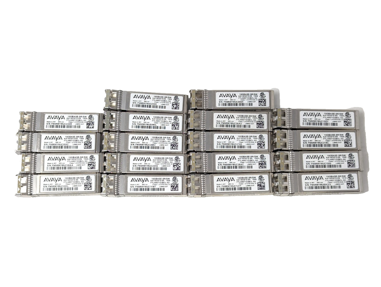 Lot of 18 AVAYA Nortel Transceiver Module 10Gbps 10GBASE-SR/SW SFP+ - Tested