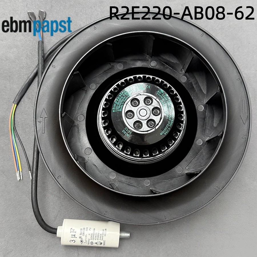 1PCS New Ebmpapst R2E220-AB08-62 115VAC 93W Centrifugal Inverter Fan 