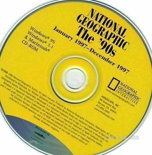 National Geographic Interactive Vintage Software The '90s Jan - December 1997 CD