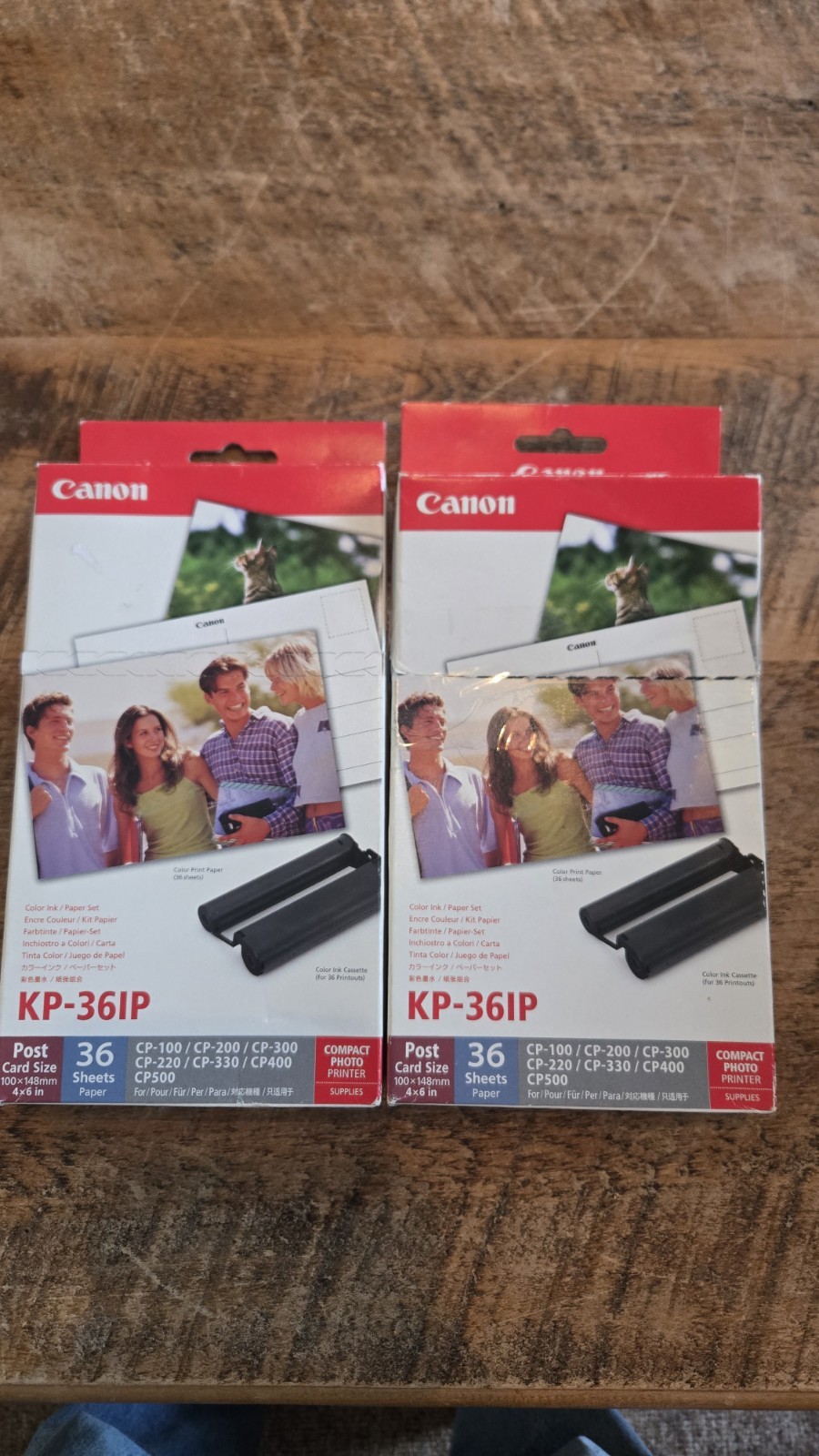 New Lot Of 2 Canon KP-36IP Color Ink + 36 4"x6" Sheets Paper Set Sealed