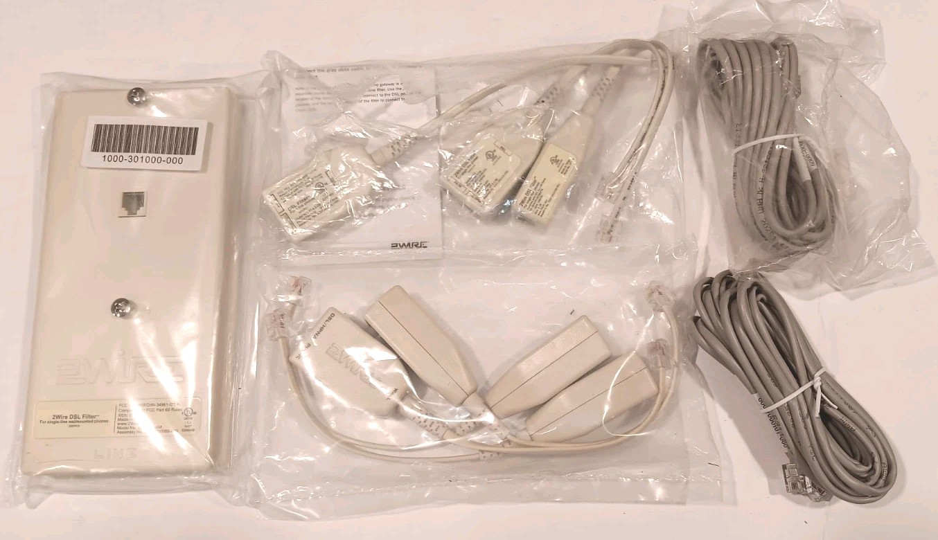 Lot (8) Eight 2Wire DSL/ HPNA Filters- One Wall Mounted
