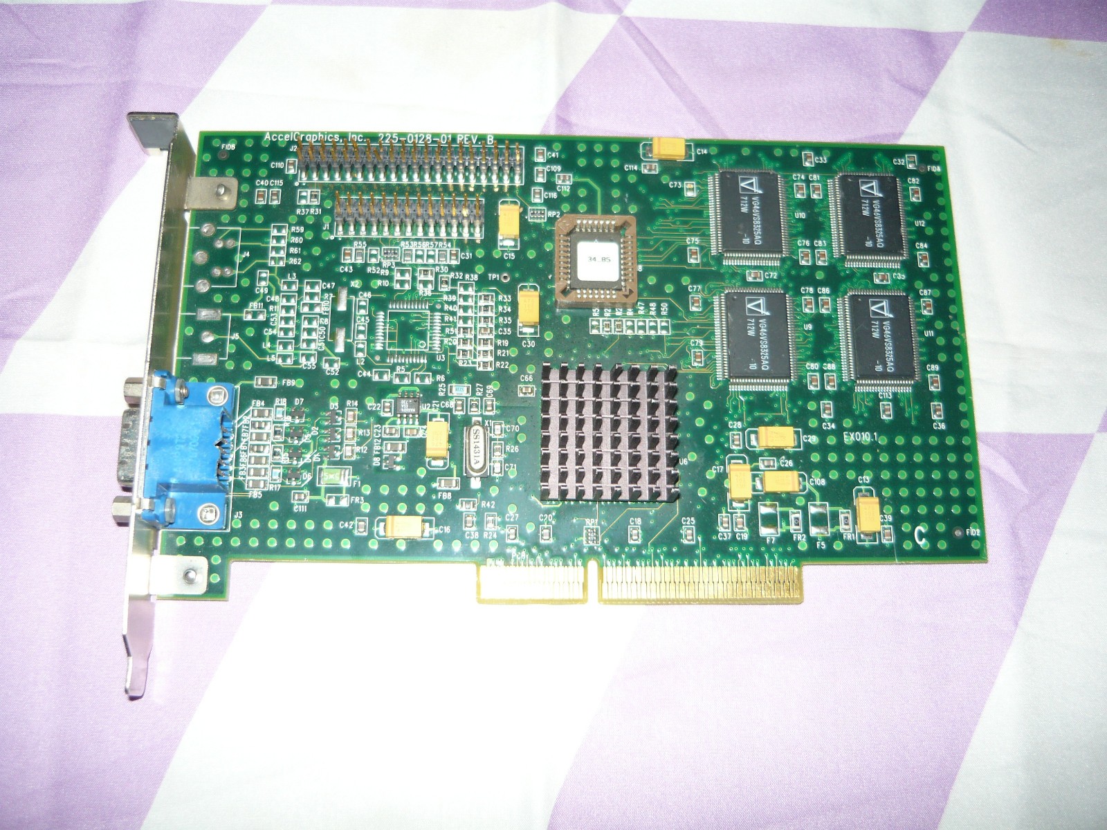 Vintage AccelGraphics 225-0128-01 AGP Video Card Permedia 2 Used