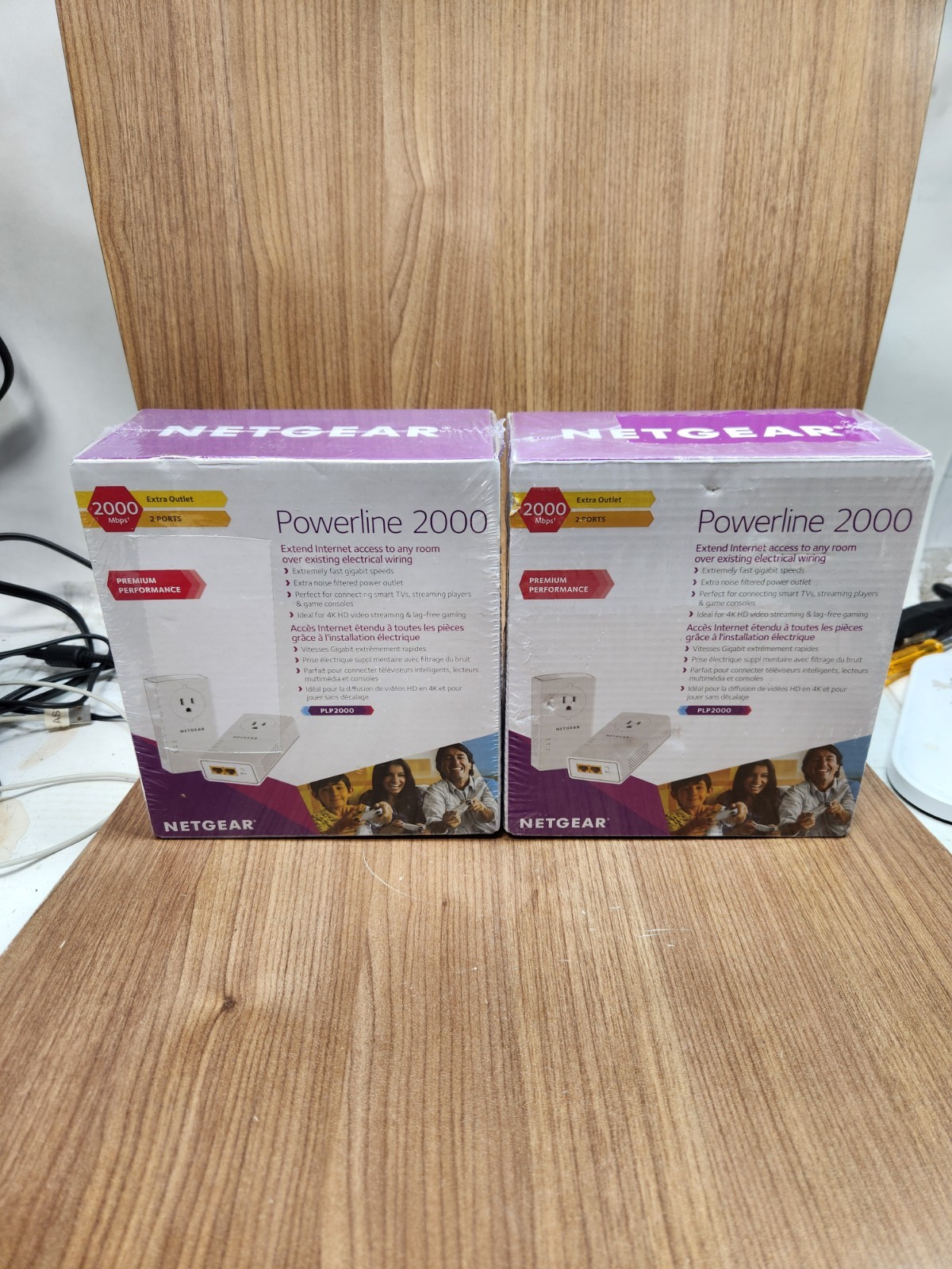 Lot of 2 New Netgear PLP2000 Powerline 2000Mbps Adapter Kit 2-Port Gigabit