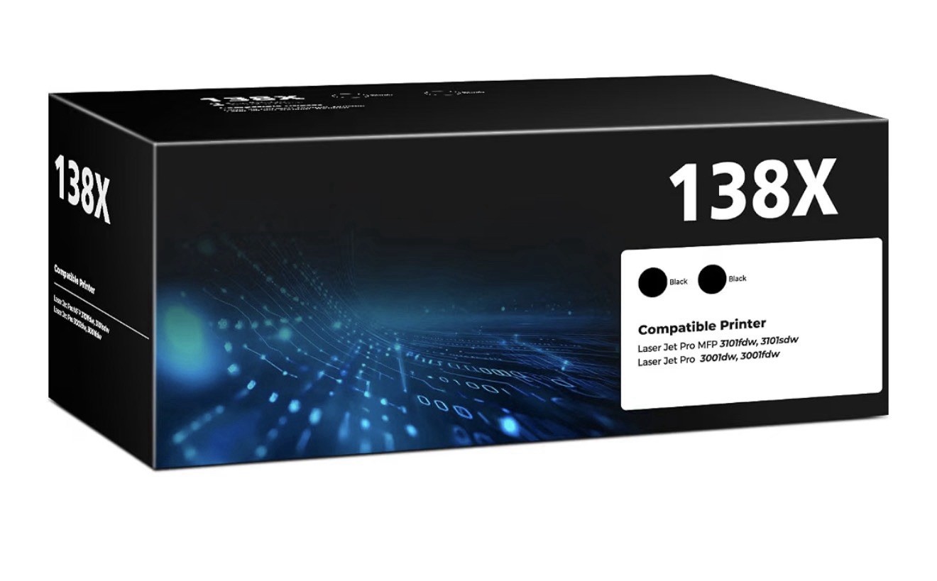 138X Compatible Black Laser Toner for HP 3101fdw/3101sdw/3001dw 4000+