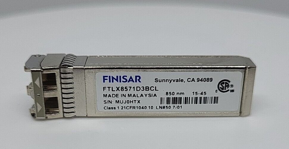 FTLX8571D3BCL Finisar 10Gb/s 10km 850nm Single Mode SFP+ Transceiver