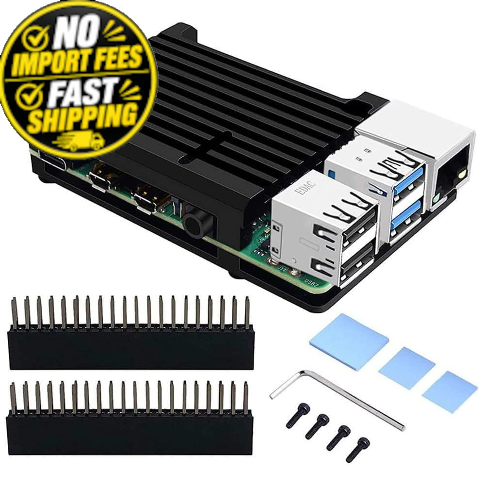 GeeekPi Case for Raspberry Pi 4B, 4 Armor with Aluminum Heatsink