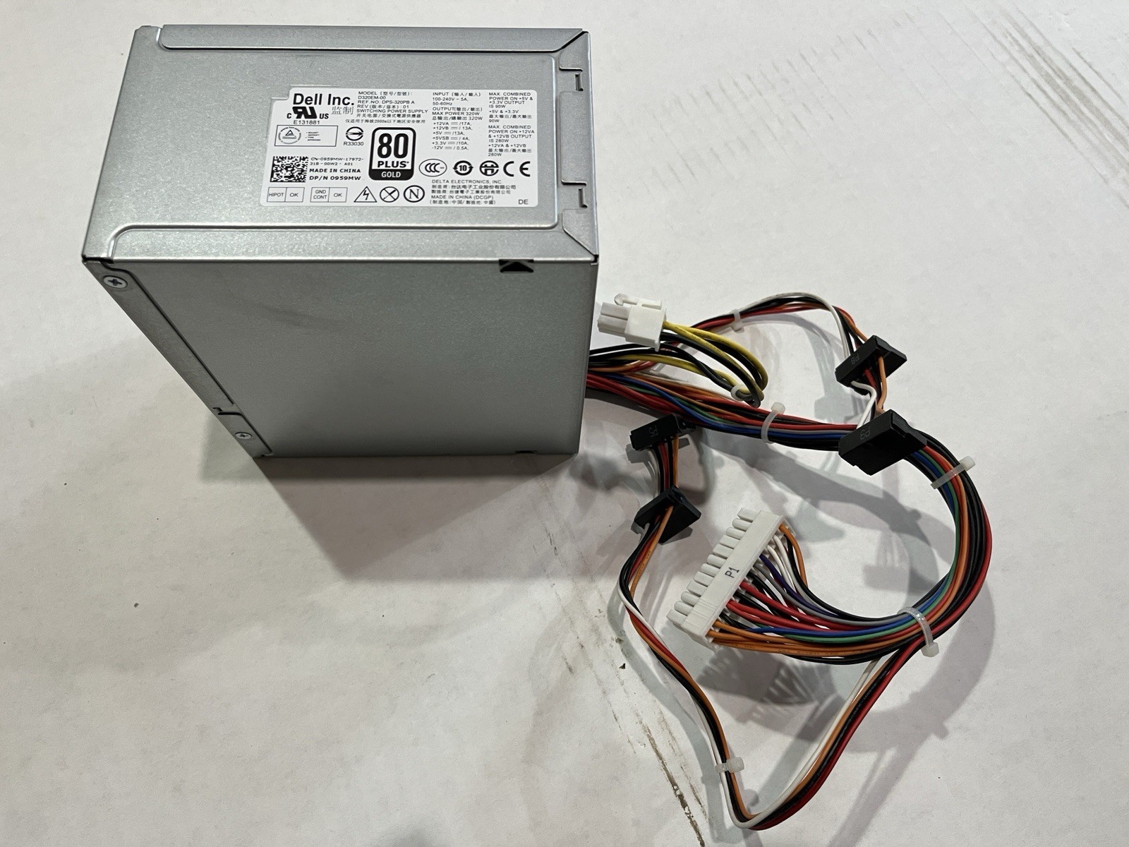 Dell 320W Power Supply 0320EM‑00  — Standard ATX 24‑Pin — Pulled Working