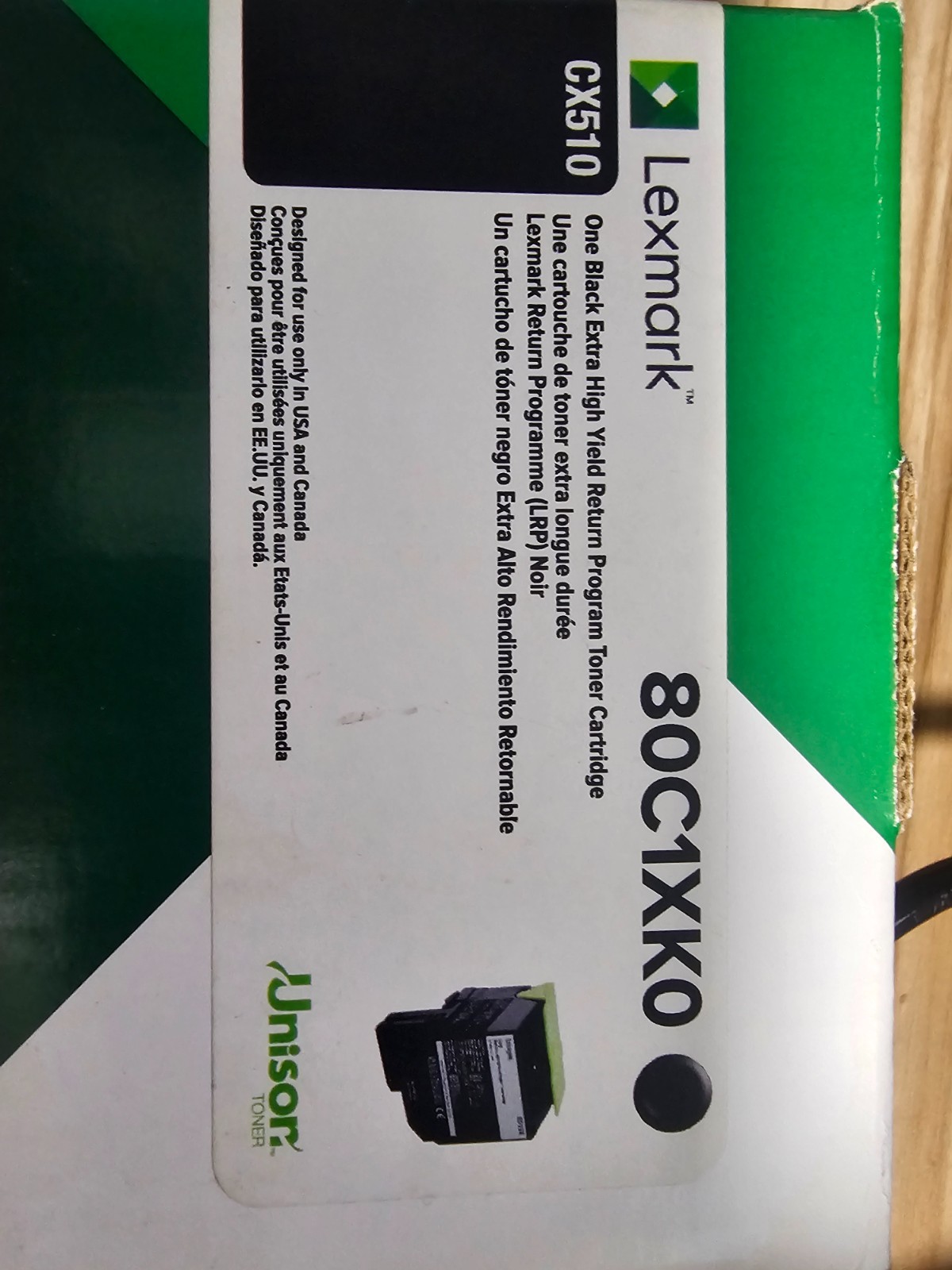 Lexmark 80C1XK0 Black Toner Cartridge Genuine Original OEM - 