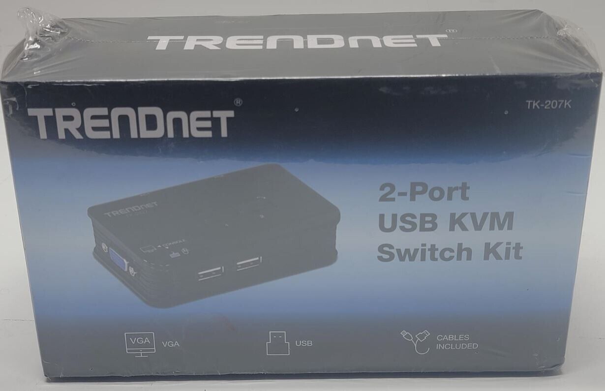 TRENDnet 2-Port USB KVM Switch and Cable Kit, 2048 x 1536 Resolution