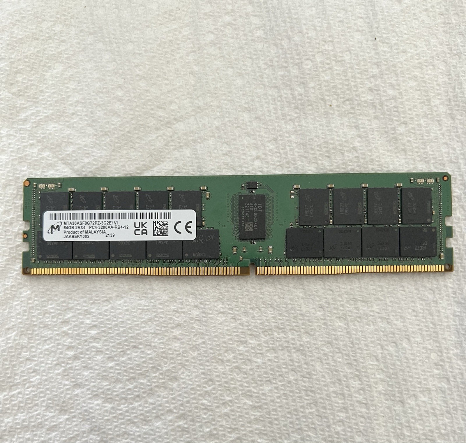 Micron 64GB DDR4 3200MHz RDIMM 2Rx4 Server RAM PC4-3200AA