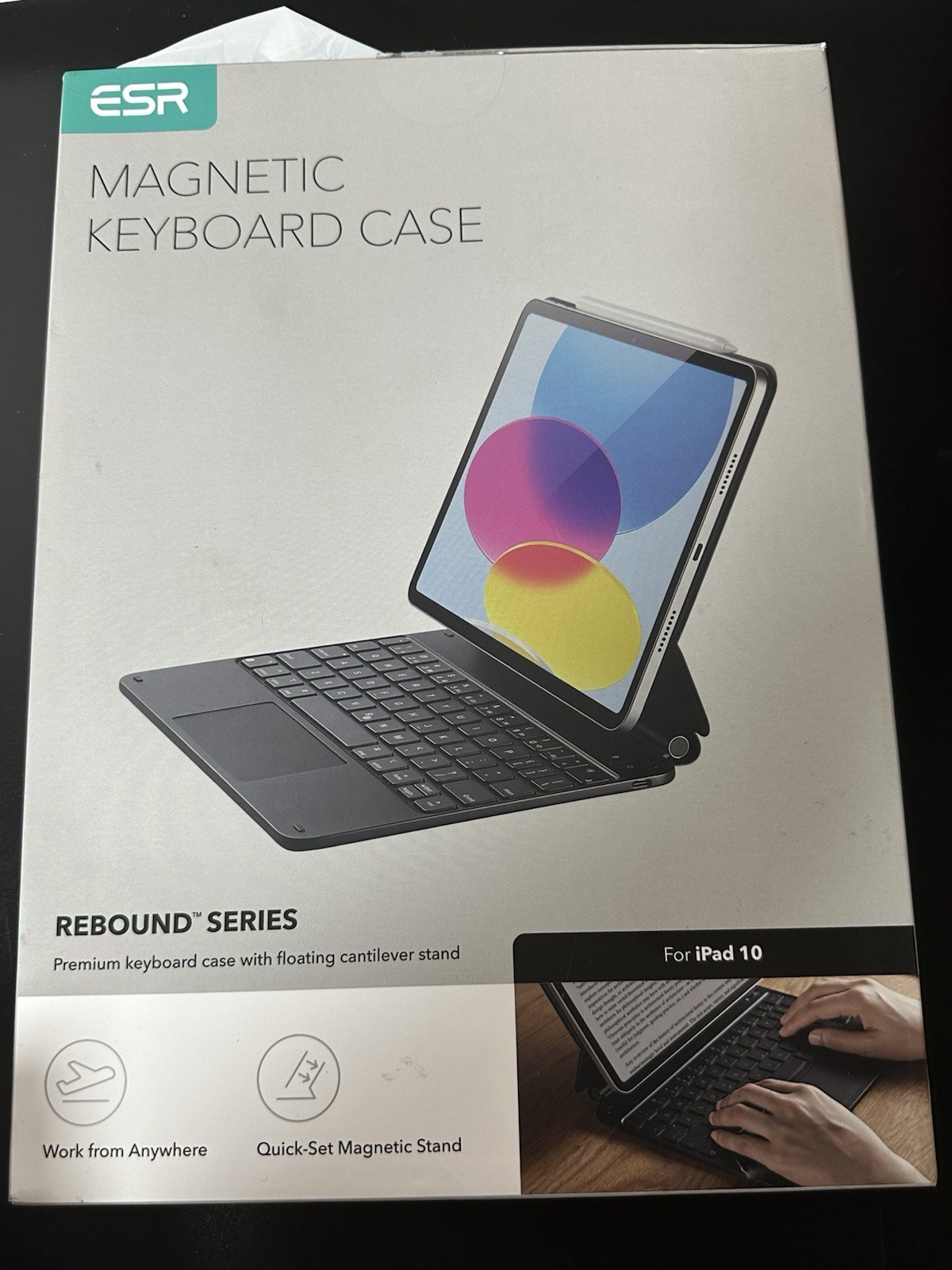 ESR Rebound Series Magnetic Keyboard Folio Case Stand for Apple iPad 10 Black