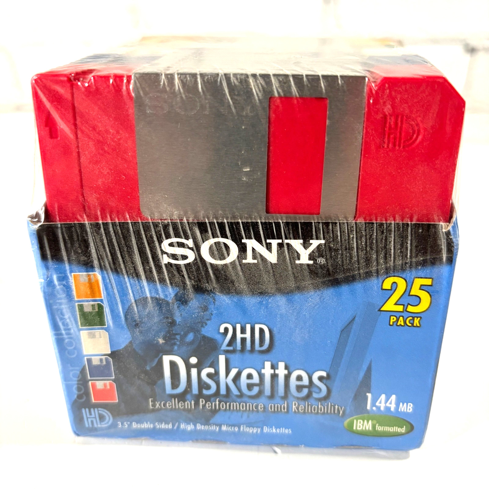 25 SONY 2HD 1.44MB 3.5 In Double Sided Floppy Diskettes IBM Formatted Sealed Pk