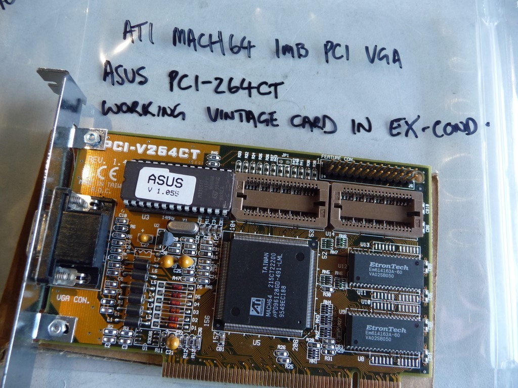 AU SELLER VINTAGE GPU ATI MACH64 1MB PCI VGA ASUS PCI-264CT  -TESTED IN EC